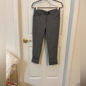 NWOT Anthropologie Black and White Gingham Cropped Pants Sz 2
